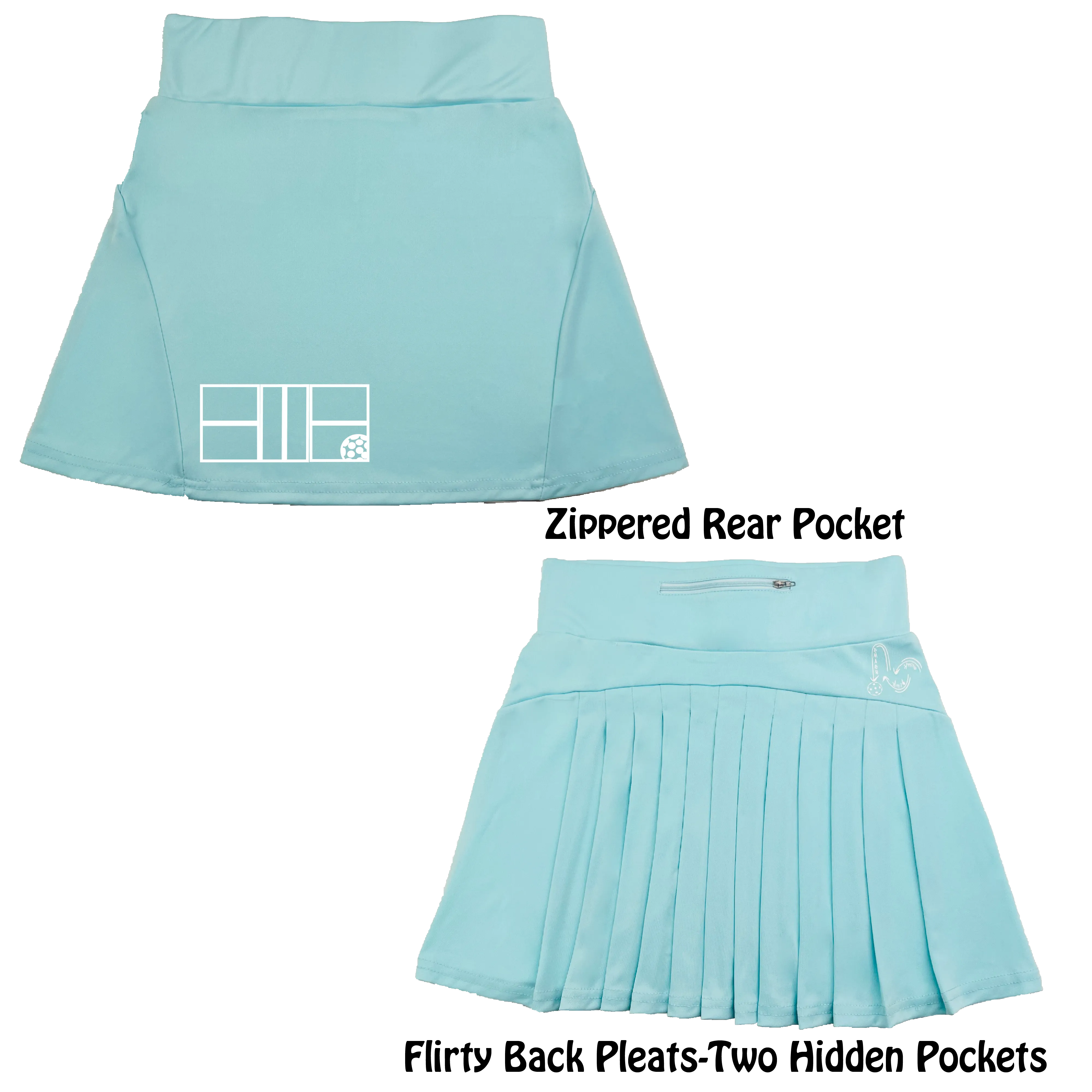 Pickleball Court (White) | Women's Flirty Pickleball Skort