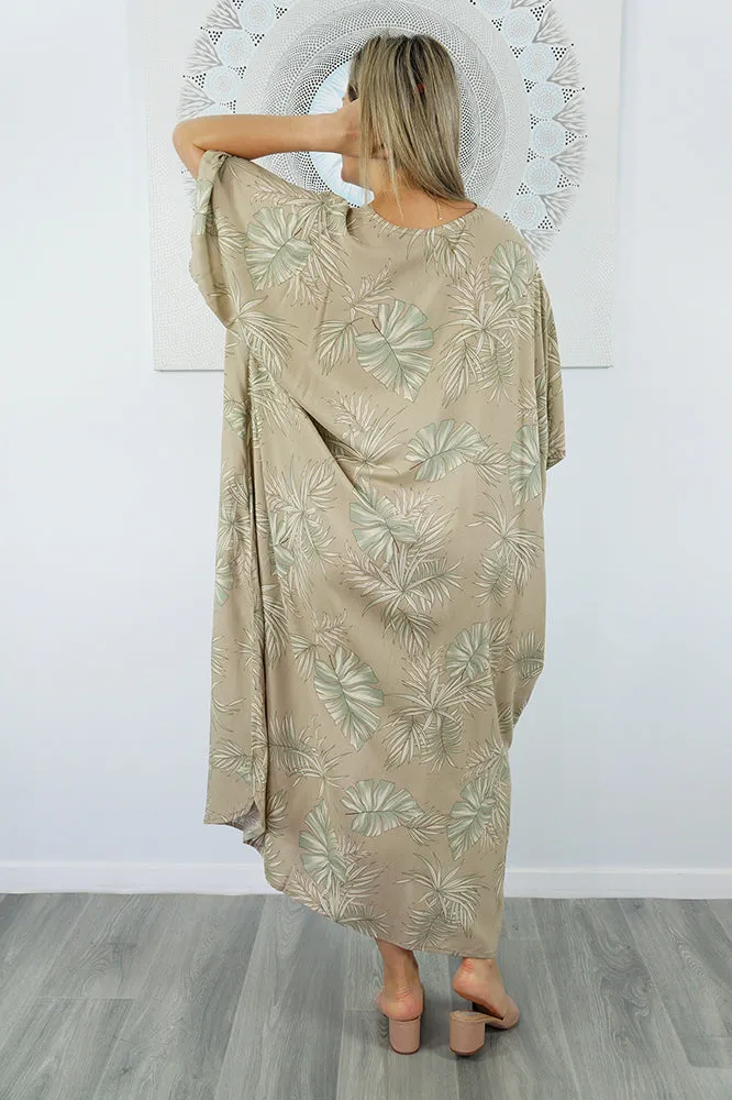 Premium Long Kaftan "Palm Madness"