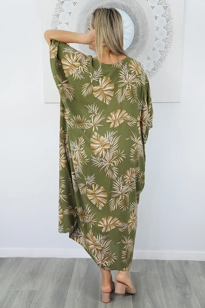 Premium Long Kaftan "Palm Madness"