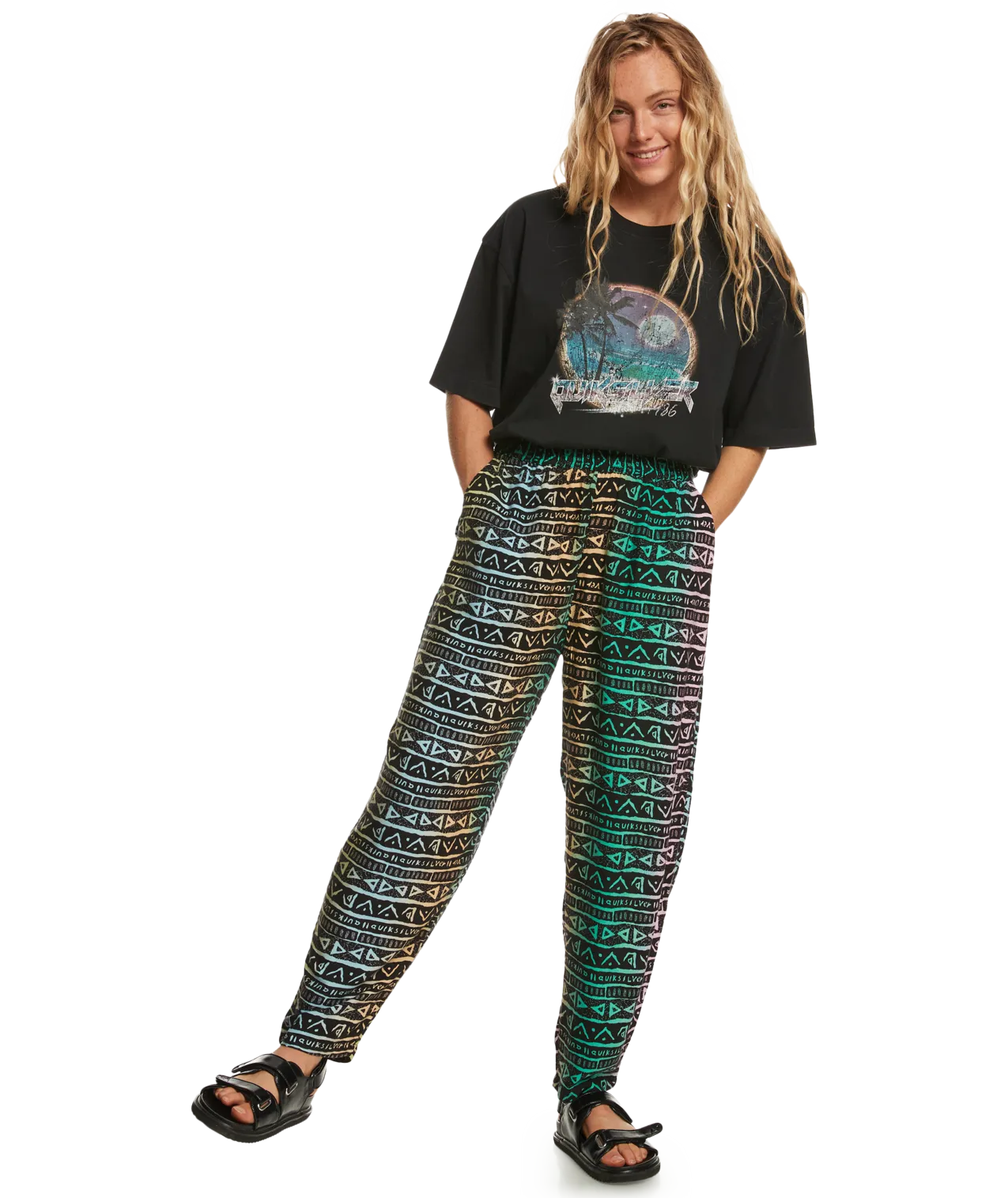 Quiksilver New Wave Pants-Black New Wave