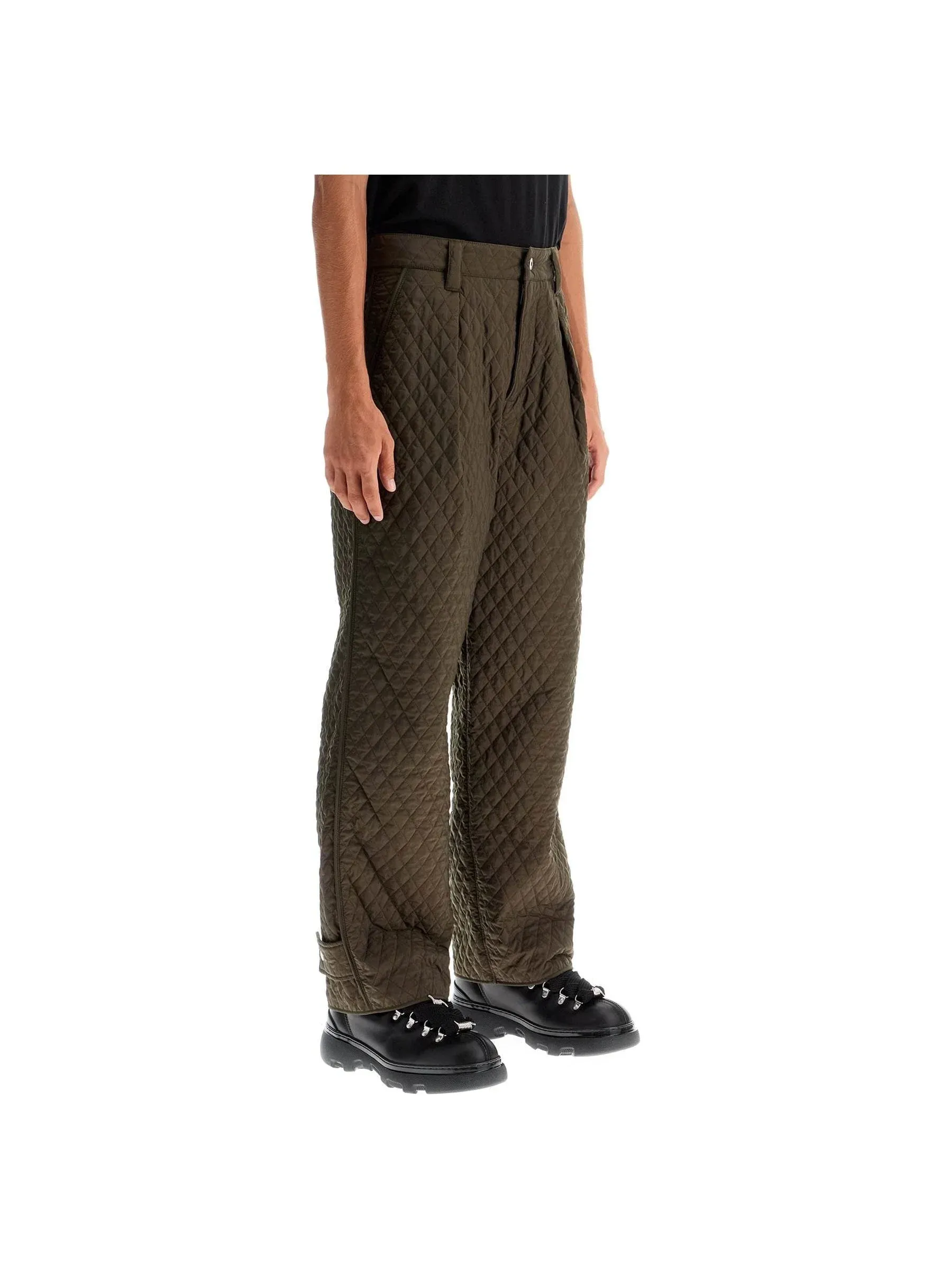 Quilted Wide-Leg Trousers