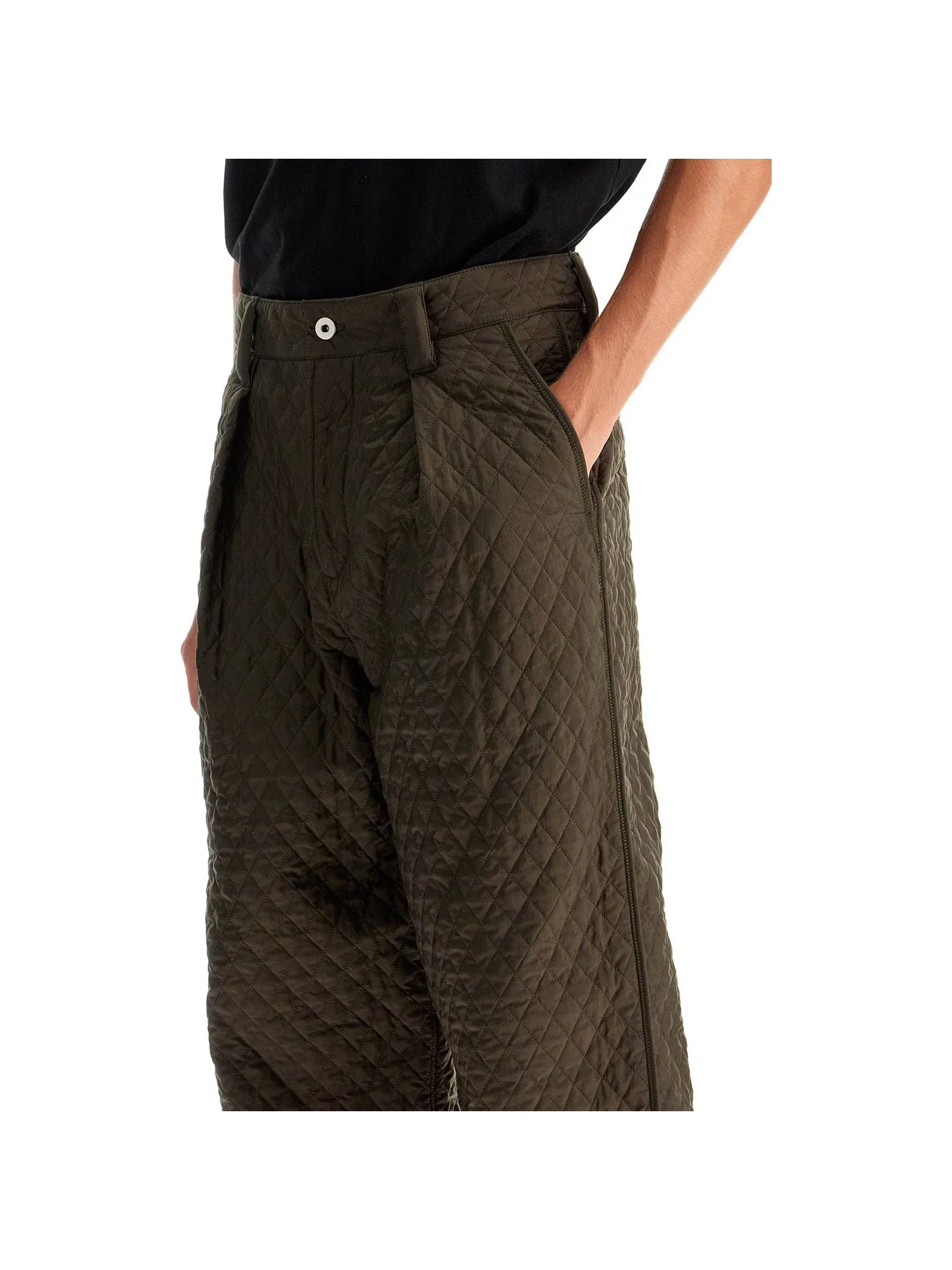 Quilted Wide-Leg Trousers