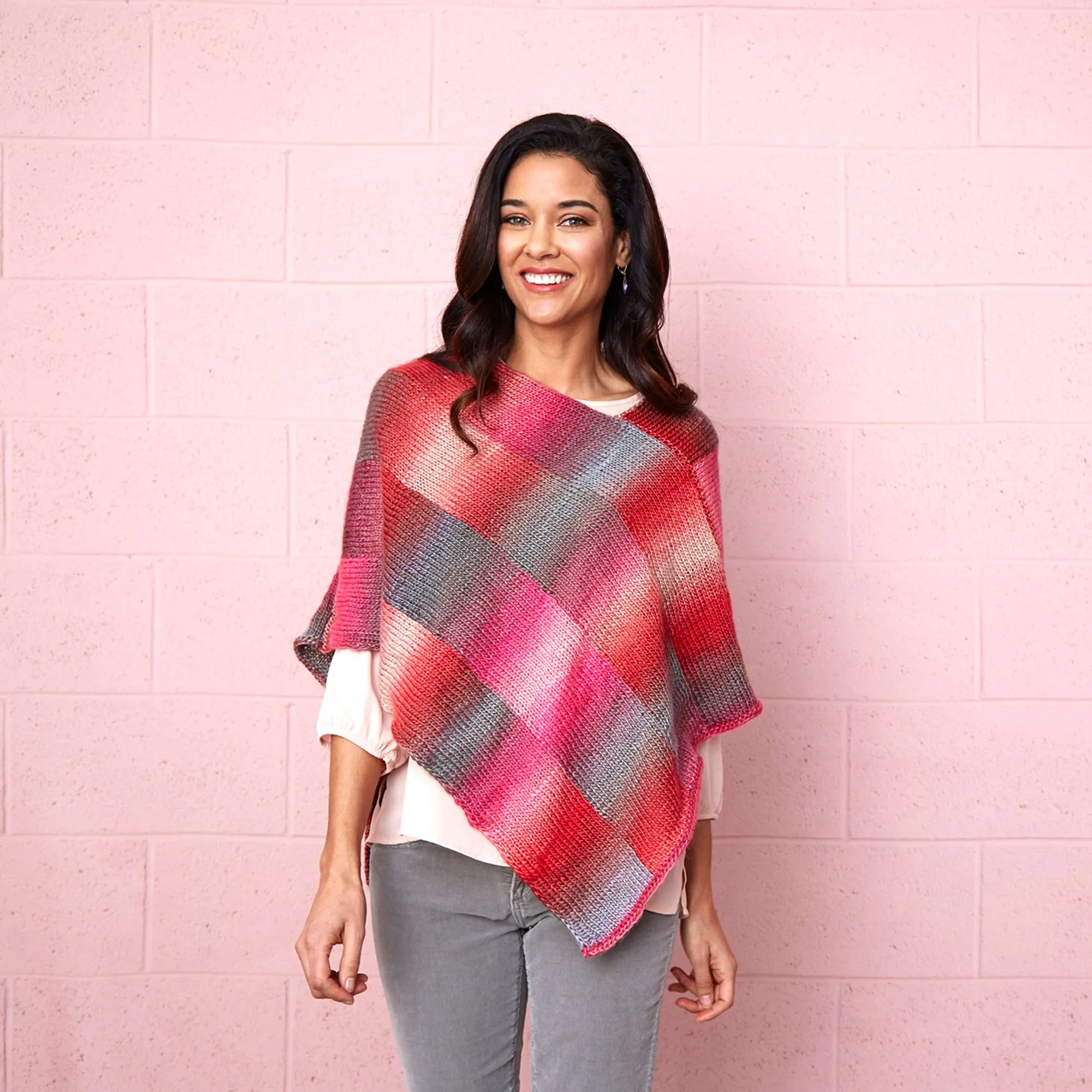 Red Heart Bargello Knit Poncho