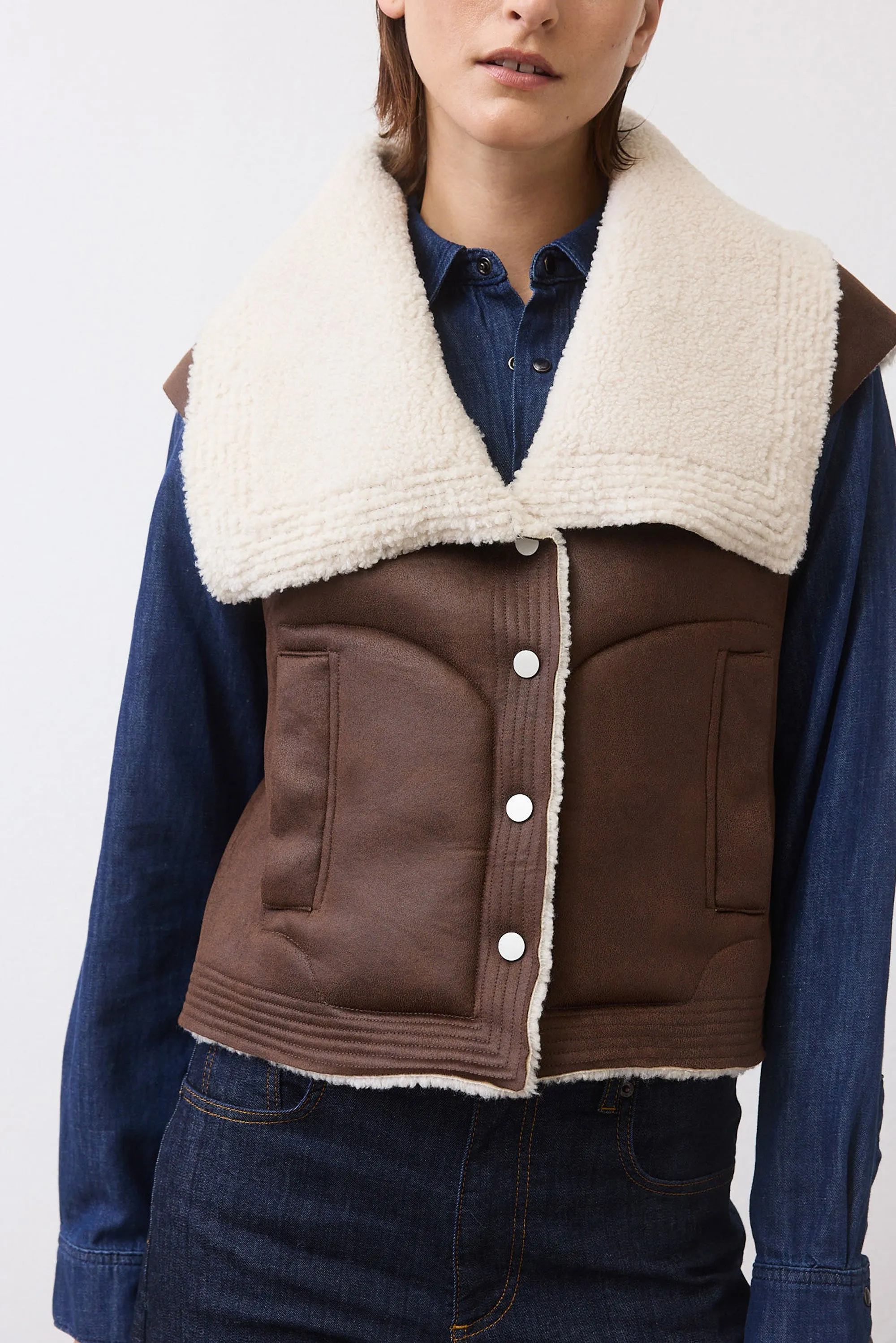 Reversible Summit Shearling Vest