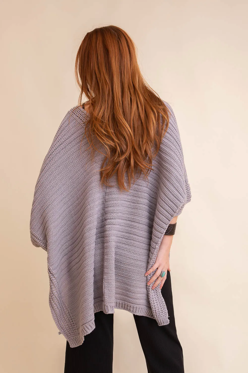 Ridged Rib Knit Ruana