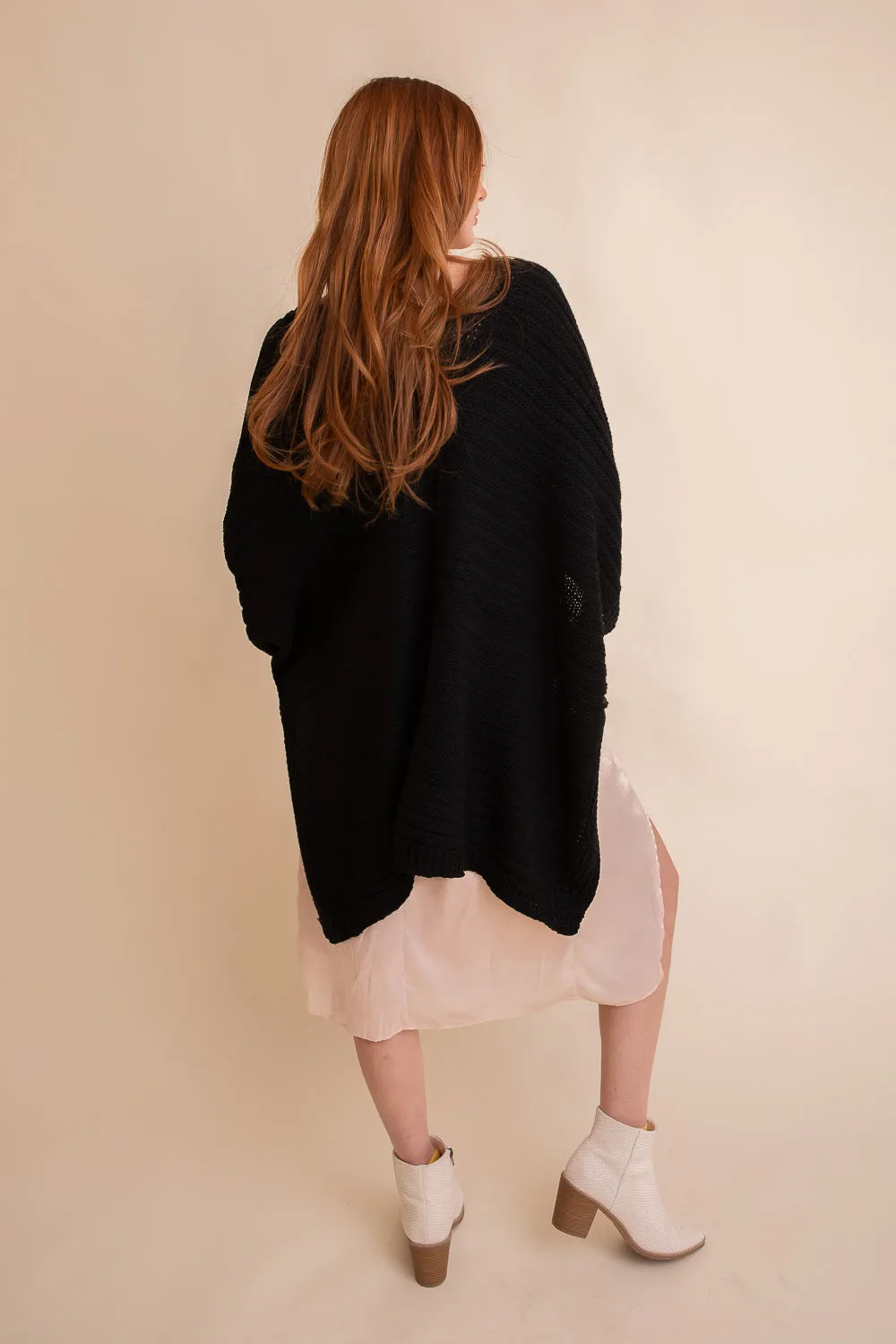 Ridged Rib Knit Ruana