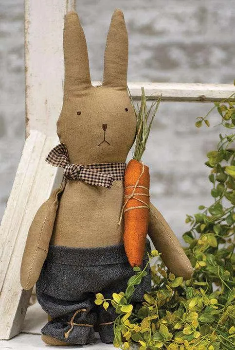 Standing Bunny w/ Carrot, 15.5 inch