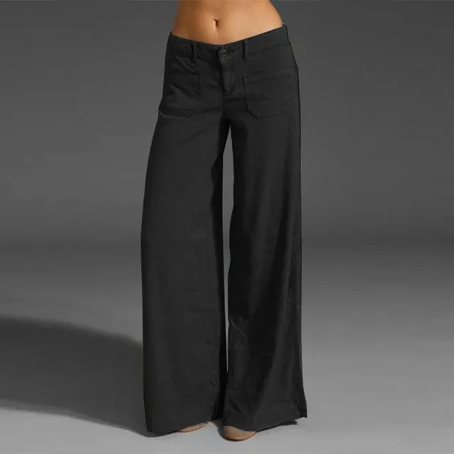 Summer Wide Leg Cotton Trousers