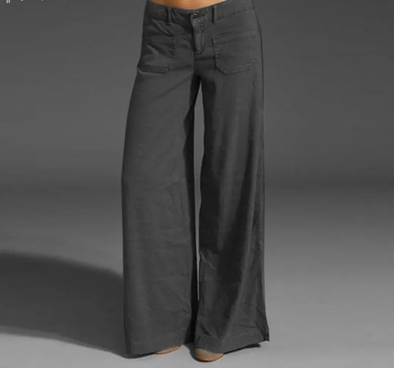 Summer Wide Leg Cotton Trousers