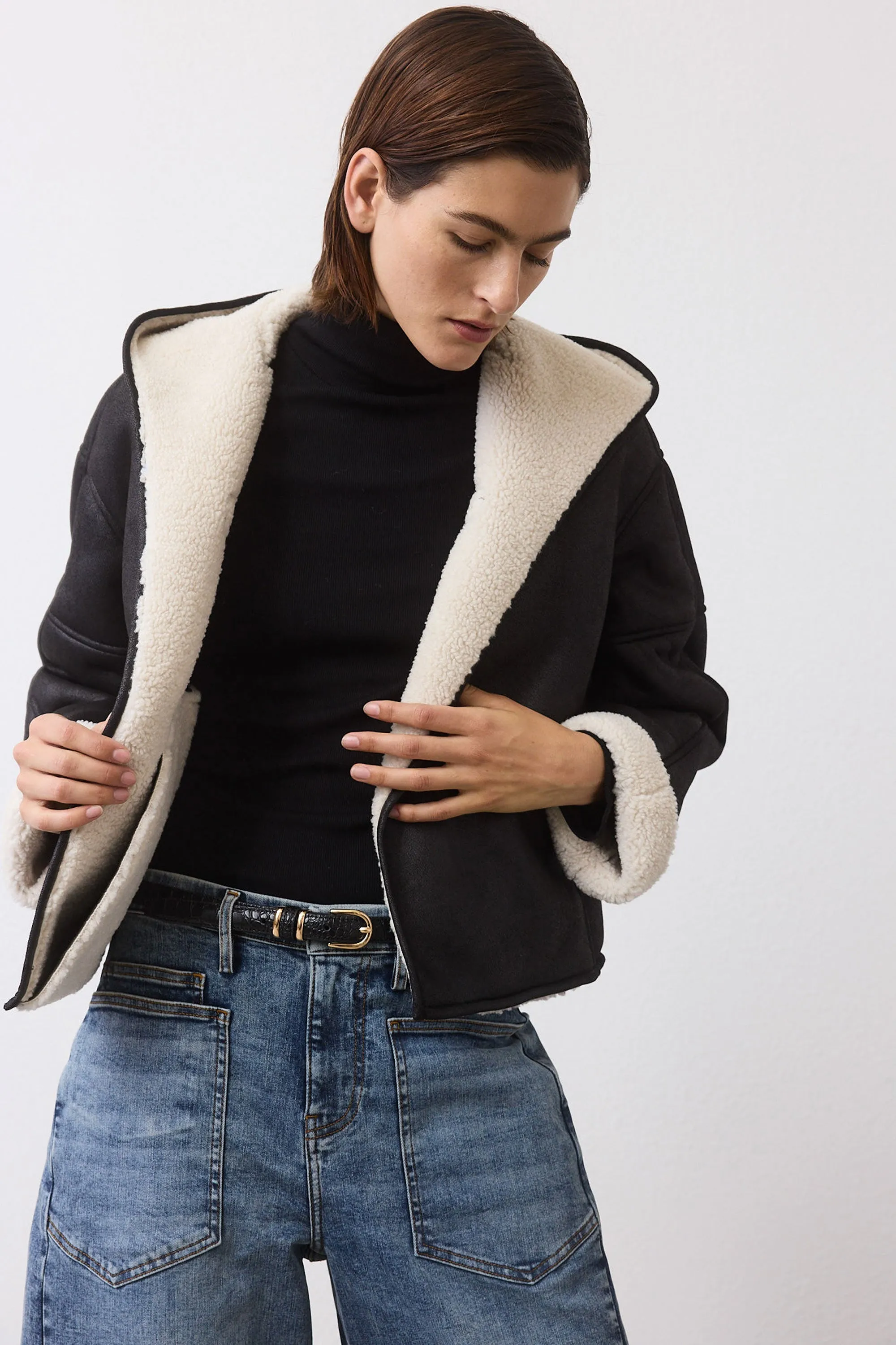 The Hooded Shearling Jacket