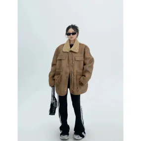 Velvet Oversized Shearling Coat