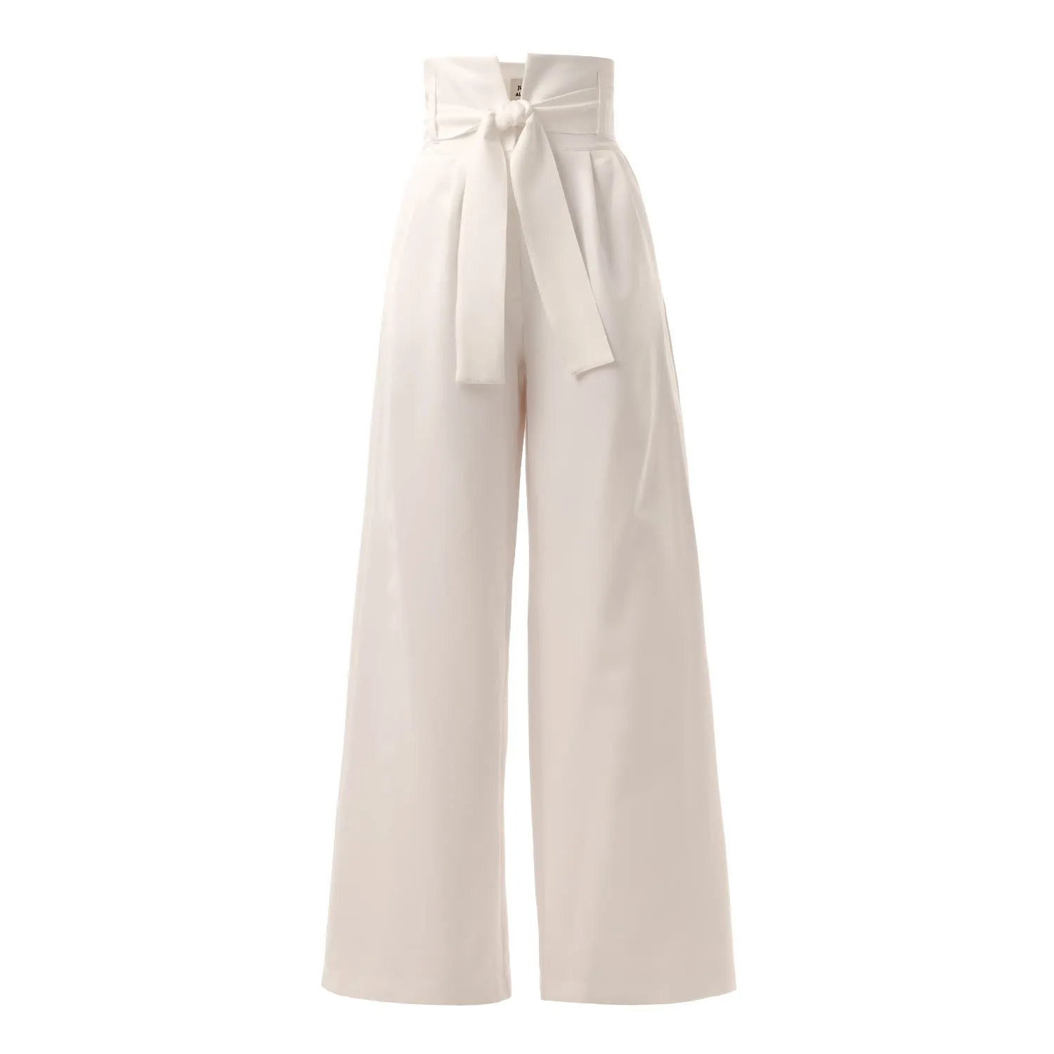 White High Waist Long Wide Leg Trousers