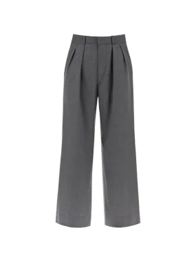 Wide-Leg Flannel Trousers