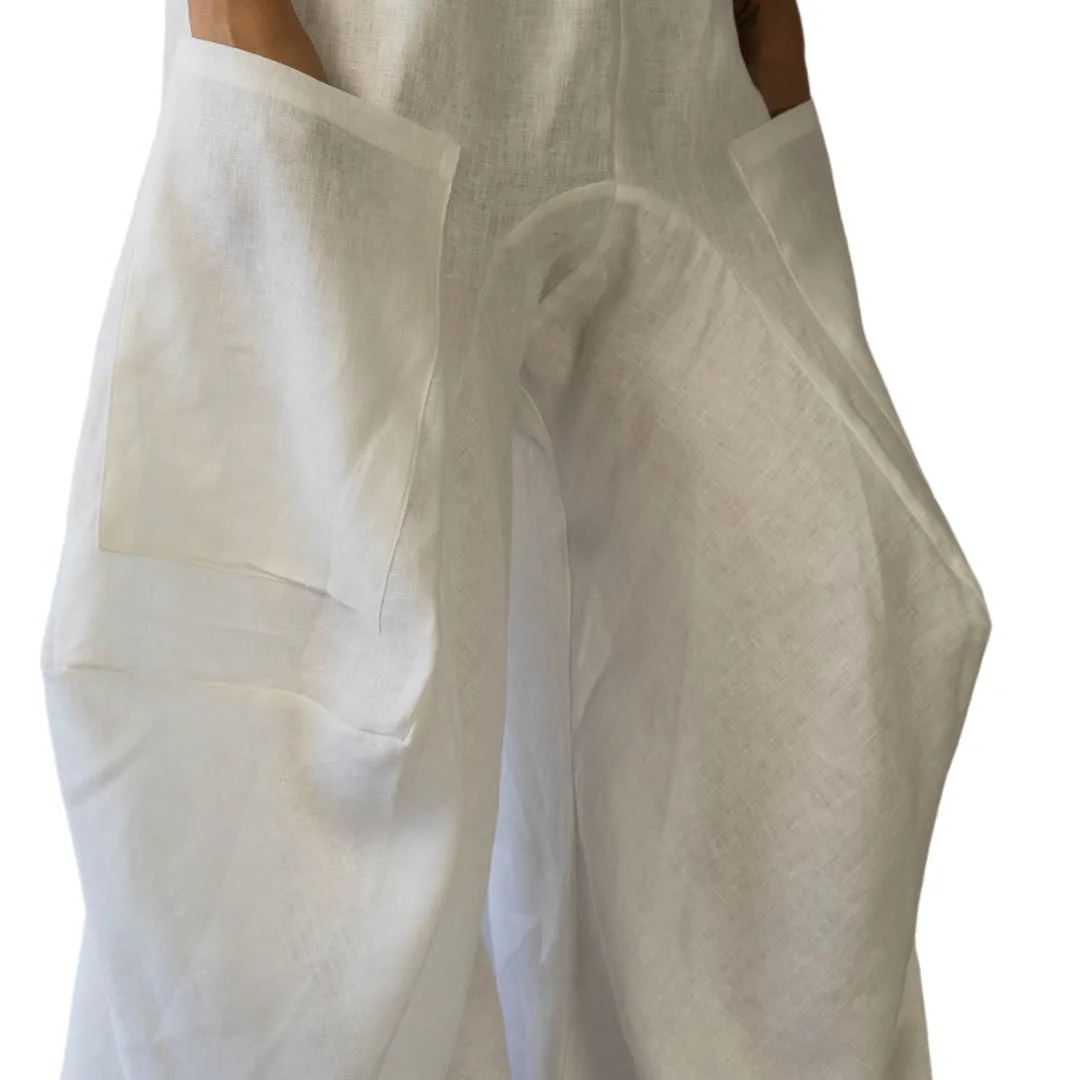 Wide Leg Linen Pants - Nudo