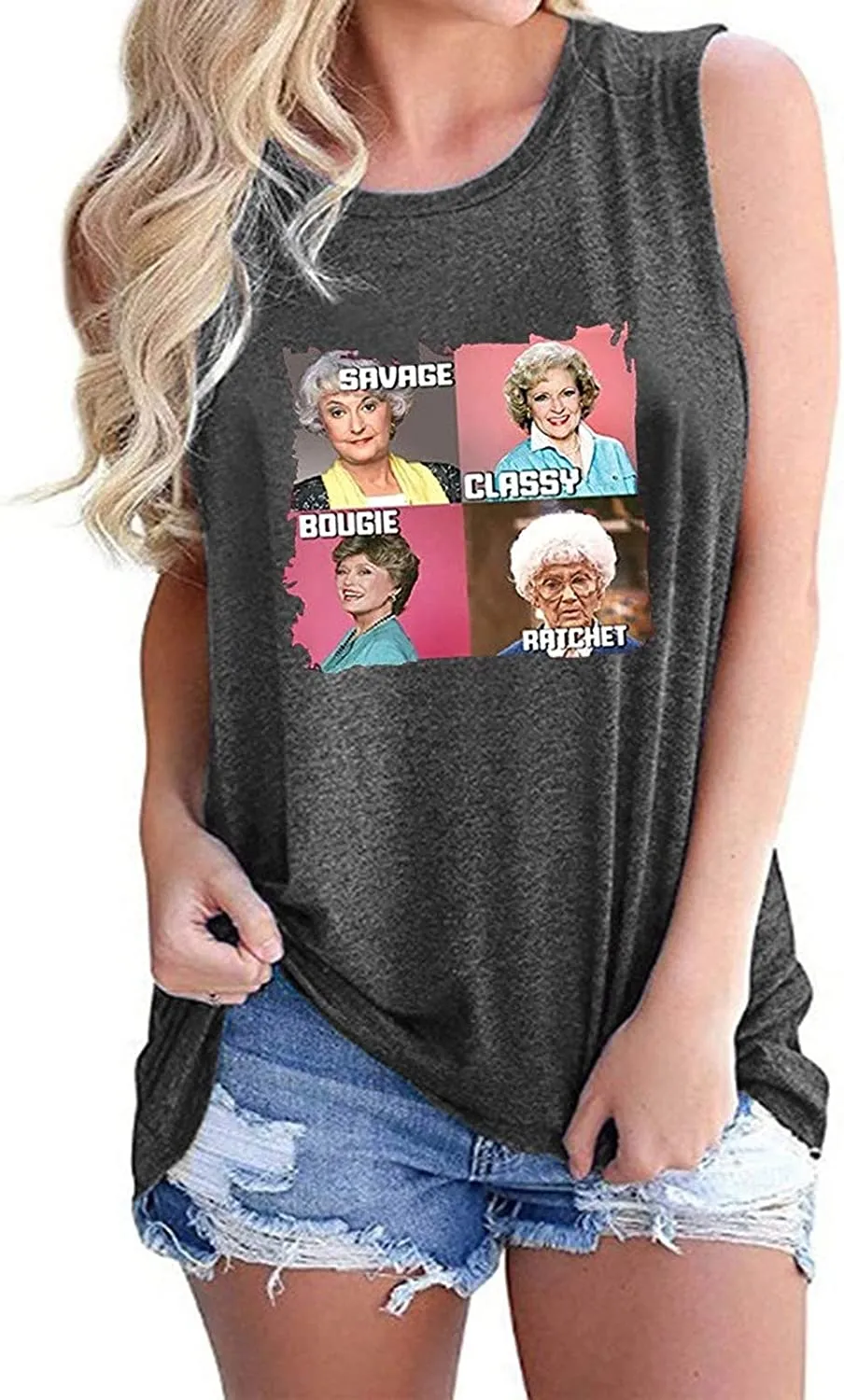 Women Savage Classy Bougie Ratchet Tank Top Golden Girls Shirt