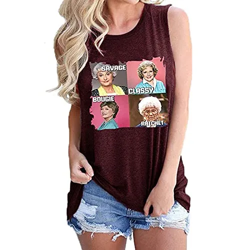 Women Savage Classy Bougie Ratchet Tank Top Golden Girls Shirt