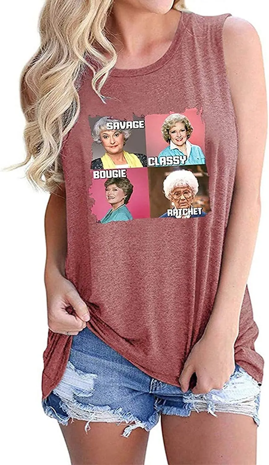 Women Savage Classy Bougie Ratchet Tank Top Golden Girls Shirt