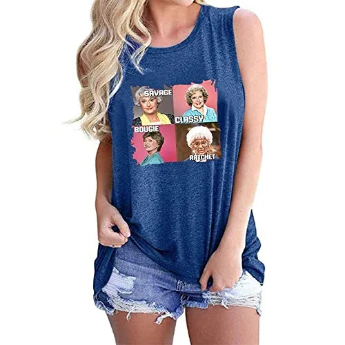 Women Savage Classy Bougie Ratchet Tank Top Golden Girls Shirt