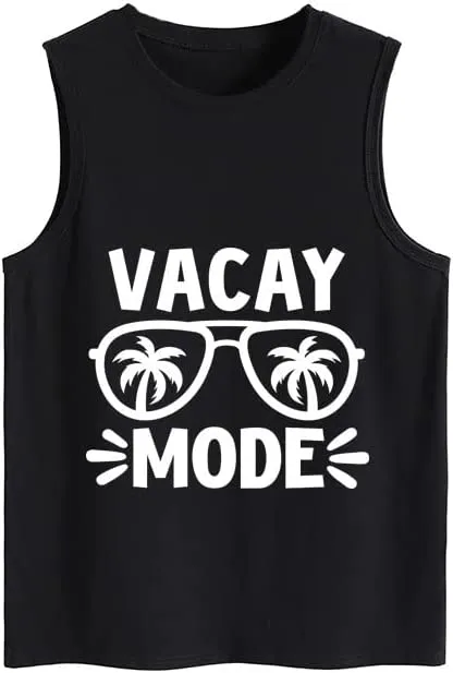 Women Vacay Mode Tank Tops Vacation Summer Funny Travel Shirt