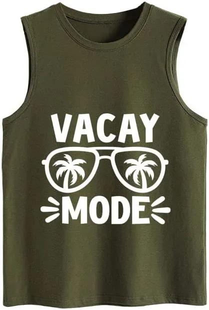 Women Vacay Mode Tank Tops Vacation Summer Funny Travel Shirt